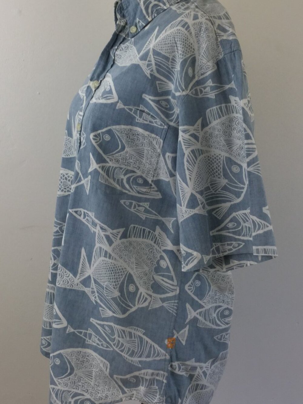 Reyn Spooner Blue Fish Short Sleeve Shirt m - Picture 3 of 7